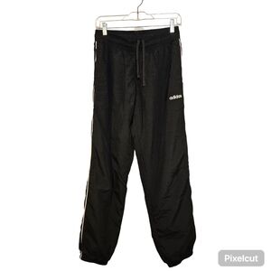 Adidas black with white stripe training joggers lined track pants in size M US